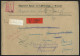 L. Assurée 1003 Fr Affr. N°696+859 De BRUXELLES/1954 Pour Relais VAL-MEER + "parvenu Avec 5 Cachets Détériorés à Bruxell - Covers & Documents