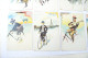 (AD24A) CPA Lot Capitales Et Bicyclette. Signées ROSSETTI PVKZ P.V.K.Z. Vienne Bombay Madrid Rome Paris New-York Caire - Other & Unclassified