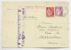 PAIX 40C ENTIER CP +50C NIMES GARE GARD 1937 POUR ESPAGNE CENSURA AU TARIF - 1932-39 Peace