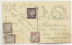 TAXE 10CX2+50C+1FR SOUPPES 1935 SUR CARTE BELGIQUE 35C NEUF AU RECTO CARTE BRUXELLES - 1859-1959 Covers & Documents
