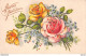 ►HEUREUX ANNIVERSAIRE◄FLEURS► LOT DE 2 CPSM ±1950 - Anniversaire