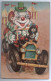 Carte à Système - CLOWN Avec GROS YEUX Qui Bougent - Conduit Une Automobile Depuis Un Cirque - Chiot - Voiture - A Systèmes