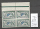 France - Yvert 143** - Merson - 45 Cts Vert Et Bleu - SIGNE CALVES - Bloc De 4 Bord De Feuille - 1900-27 Merson