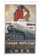RAIL POSTER UK ON POSTCARD CUNARD WHITE STAR   CARD NO 10171327 - Matériel