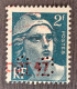 France 1945 N°713 Ob Perforé SG TB - Used Stamps