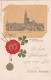 1859	59	Strassburg, Gruss Aus. Blick V. Spitalhor.  Bonne Année (reliëf Kaart) (reclame Voir Verso, Voir Coins) - Strasbourg