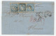 Lettre De Zaragoza 1866 Pour Oloron France - Bande De 3 Timbres - Lettres & Documents