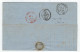 Lettre De Zaragoza 1866 Pour Oloron France - Bande De 3 Timbres - Covers & Documents