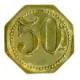 FRANCE / JETON / LES DEUX FACES IDENTIQUES  50 CENTIMES / LAITON / 2.51 G / 23.5 Mm - Monetary / Of Necessity