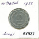 10 PRUTA 1952 ISRAEL Münze #AY927.D.A - Israel