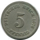 5 PFENNIG 1876 A ALEMANIA Moneda GERMANY #DB139.E.A - 5 Pfennig