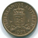 1 CENT 1971 NETHERLANDS ANTILLES Bronze Colonial Coin #S10619.U.A - Antilles Néerlandaises