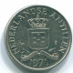 25 CENTS 1971 ANTILLAS NEERLANDESAS Nickel Colonial Moneda #S11550.E.A - Nederlandse Antillen