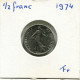 1/2 FRANC 1974 FRANKREICH FRANCE Französisch Münze #AX037.D.A - 1/2 Franc
