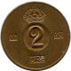 2 ORE 1970 SWEDEN UNC Coin #M10356.U.A - Sweden