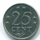 25 CENTS 1971 ANTILLES NÉERLANDAISES Nickel Colonial Pièce #S11502.F.A - Nederlandse Antillen