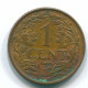 1 CENT 1965 NETHERLANDS ANTILLES Bronze Fish Colonial Coin #S11109.U.A - Antillas Neerlandesas