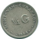 1/4 GULDEN 1944 CURACAO NIEDERLANDE SILBER Koloniale Münze #NL10663.4.D.A - Curaçao