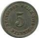 5 PFENNIG 1910 A DEUTSCHLAND Münze GERMANY #DB250.D.A - 5 Pfennig