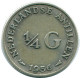 1/4 GULDEN 1956 ANTILLAS NEERLANDESAS PLATA Colonial Moneda #NL10925.4.E.A - Niederländische Antillen