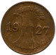 1 REICHSPFENNIG 1927 D ALEMANIA Moneda GERMANY #DB778.E.A - 1 Renten- & 1 Reichspfennig