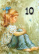 BUON COMPLEANNO 10 Años RAGAZZA BAMBINO Vintage Postal CPSM #PBT878.A - Anniversaire