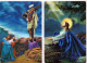 CRISTO SANTO PASQUA Cristianesimo Religione LENTICULAR 3D Vintage Cartolina CPSM #PAZ012.A - Jesus