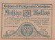 50 HELLER 1920 Stadt SEITENSTETTEN Niedrigeren Österreich Notgeld Papiergeld Banknote #PG672 - [11] Local Banknote Issues