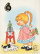 JOYEUX ANNIVERSAIRE 6 Ans FILLE ENFANTS Vintage Carte Postale CPSM #PBU008.FR - Verjaardag