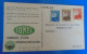 TIMBRE SUR CARTE -  IMPRIME  -   IRAN -  RECTO VERSO   -  1953 OU 1954  -  CARTE PUBLICITAIRE - Iran