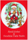 BABBO NATALE Animale Natale Vintage Cartolina CPSM #PAK598.IT - Santa Claus