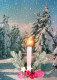 Neujahr Weihnachten KERZE Vintage Ansichtskarte Postkarte CPSM #PBA375.DE - Nouvel An