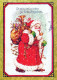 BABBO NATALE Buon Anno Natale Vintage Cartolina CPSM #PBL327.IT - Santa Claus