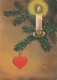 Buon Anno Natale CANDELA Vintage Cartolina CPSM #PBA376.IT - Nouvel An