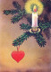 Buon Anno Natale CANDELA Vintage Cartolina CPSM #PBA376.IT - Nouvel An