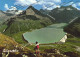 SILVRETTA RESERVOIR, MOUNTAIN, DAM, ARCHITECTURE, CHILD, AUSTRIA, POSTCARD - Autres & Non Classés