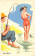 P-24-Mi-Is-2282 : CARTE ILLUSTREE. HUMOUR. PIN-UP PECHEUR A LA LIGNE. UNE TOUCHE ! - Pin-Ups