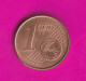 Spain, 2020- 1 Euro Cent- Nickel Brass- Obverse Sagrata Familia. Reverse Denomination- BB, VF, TTB, SS- - Spanien