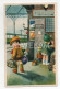 Cpa Italie " Enfants Dans Une Gare En Italie " Train, Comptoir Depart Affiches : Aost, Milan, Roma - Scènes & Paysages