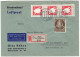 Berlin R-Brief Mi.-Nr.101+BRD 3er Streifen Mi.-Nr.199 Als MiF. 9.6.1954 Otto Kühne Nach Gravenwöhr/Opf., Feinst - Lettres & Documents