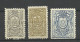 BRAZIL Brazilia Estado De Pernambuco 1898 Local Revenue Taxe Fiscal Tax, 3 Stamps, MNH/MH - Neufs
