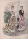 GRAVURE EN COULEUR MODE ILLUSTREE 1883 N° 1 TOILETTES FLADRY MADAME COUSSINET - Sonstige & Ohne Zuordnung