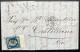 BAS DE FEUILLE DEBUT DE FILET D'ENCADREMENT N°14 20c BLEU NAPOLEON SUR LETTRE /MARSEILLE POUR CASTELLANE / 26 AVRIL 1857 - 1877-1920: Période Semi Moderne