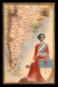 ARGENTINE - CARTE GEOGRAPHIQUE, FEMME ET BLASON - CARTE GAUFRE - Argentine