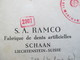 Delcampe - Liechtenstein 1943 Einschreiben Mit OKW Mehrfachzensur S.A. Ramco Fabrique De Dents Artificielles / Vignette Kunstzahn - Lettres & Documents