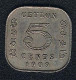 Ceylon (Sri Lanka), 5 Cents 1909 - Sri Lanka