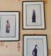 Set De 3 Peintures Originales Asiatiques Sur Papier De Riz Période 18e Siècle - Stiche & Gravuren