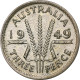 Australie, George VI, 3 Pence, 1949, Melbourne, Billon, TTB+, KM:44 - Florin