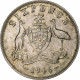 Australie, George VI, 6 Pence, 1946, Melbourne, Billon, TTB+, KM:38a - Florin