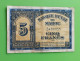 BANQUE D'ETAT DU  MAROC MOROCCO  MARRUECOS 5 FRANCS 01-08-1943 - Marokko